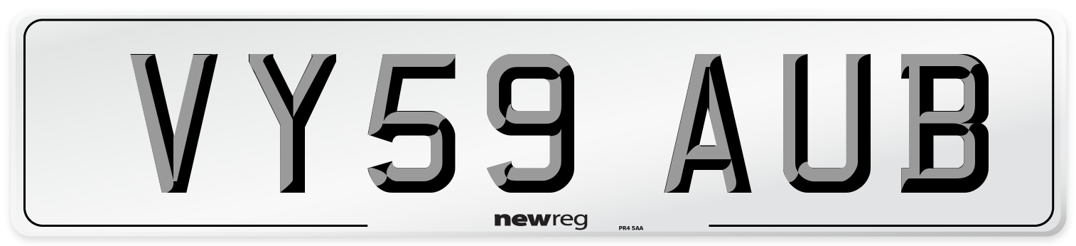 VY59 AUB Number Plate from New Reg